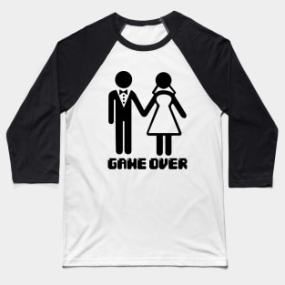 Game Over After Marriage Funny Wedding Gaming Baseball T-Shirt